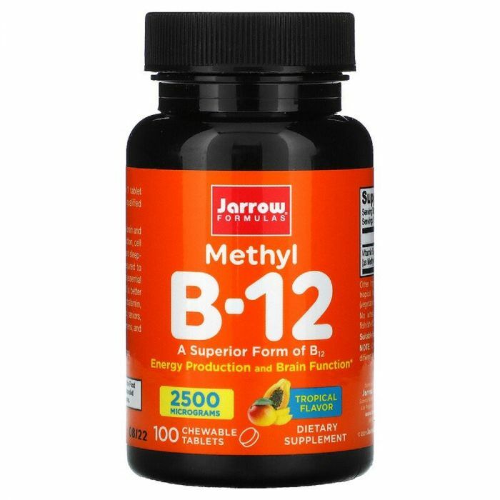Витамин B Jarrow Formulas Метил B-12, 2500 мкг, тропический вкус, 100 жевательных таблеток
