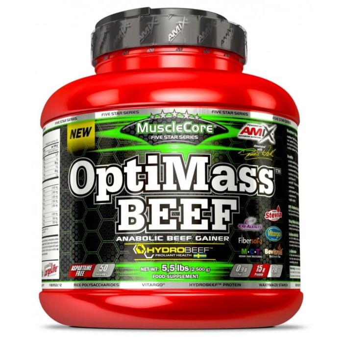 Говяжий протеин Amix OptiMass Beef Gainer - 2500 g
