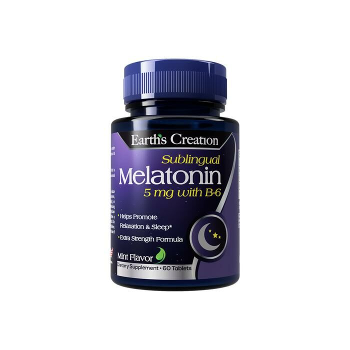 Мелатонін Earth's Creation Melatonin 5 mg with B-6 (Sublingual) - 60 таб