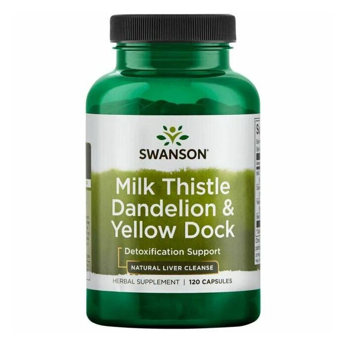 Для підвищення імунітету Swanson Молочний будяко, кульбаба і жовтий док, Milk Thistle, Dandelion,Yellow Dock - 120 капсул