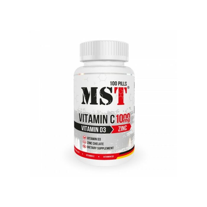 Витамин С MST Vitamin C 1000 + D3 2000IU+ Zinc - 100 tab
