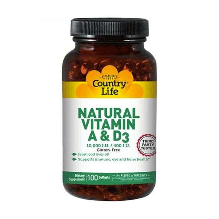 Мультивитаминный комплекс Country Life Vitamin A, D 100 капс