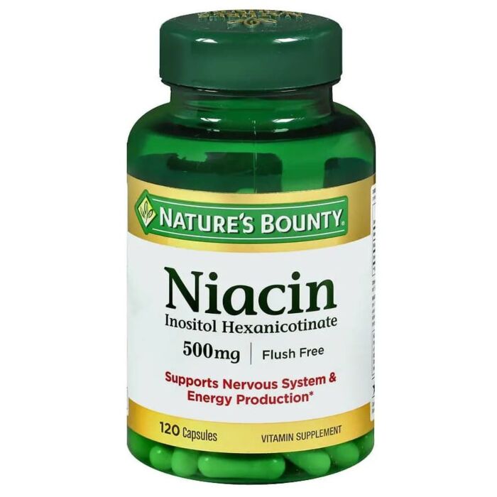 Витамин B Nature's Bounty Niacin 500 mg  50 Capsules (не вызывает покраснение)