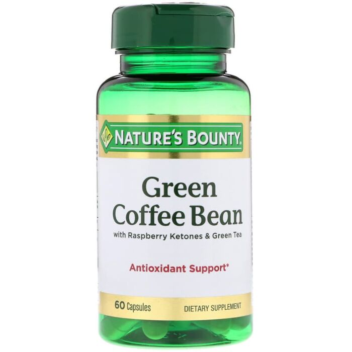 Антиоксиданти Nature's Bounty Green Coffee Bean with Raspberry Ketones & Green Tea Capsules 60 капсул