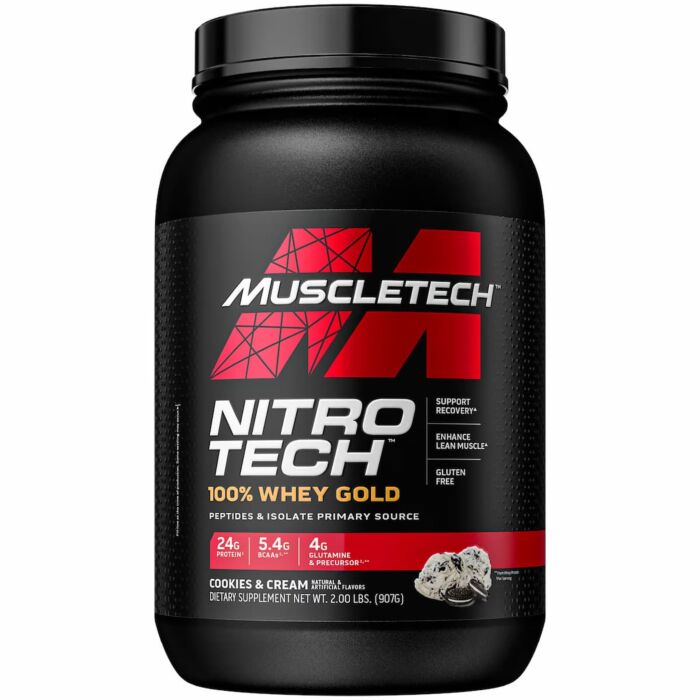 Сироватковий протеїн MuscleTech Nitro Tech, 100% Whey Gold (100% сироватка), 1,02 кг печиво з крем