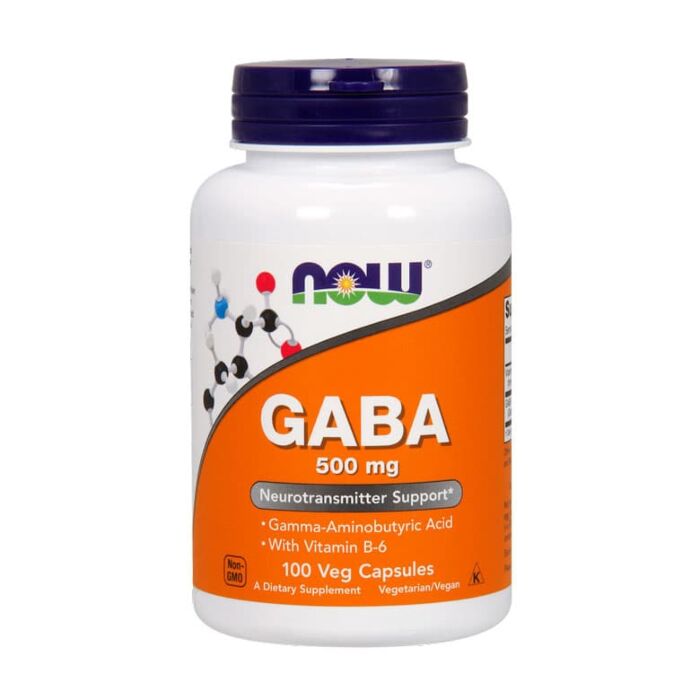 Для поддержки нервной системы NOW GABA 500 mg + B6 100 caps