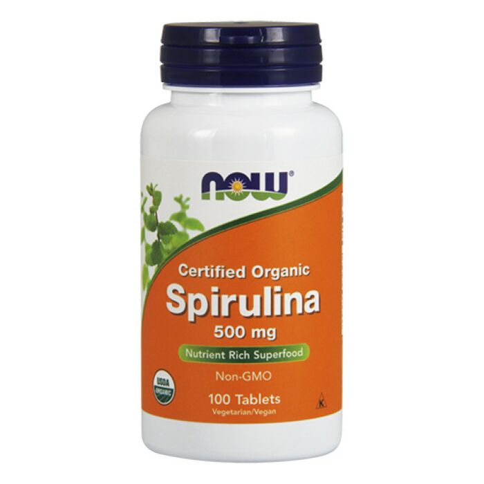 NOW Spirulina 500 mg Certified Organic 100 tabs