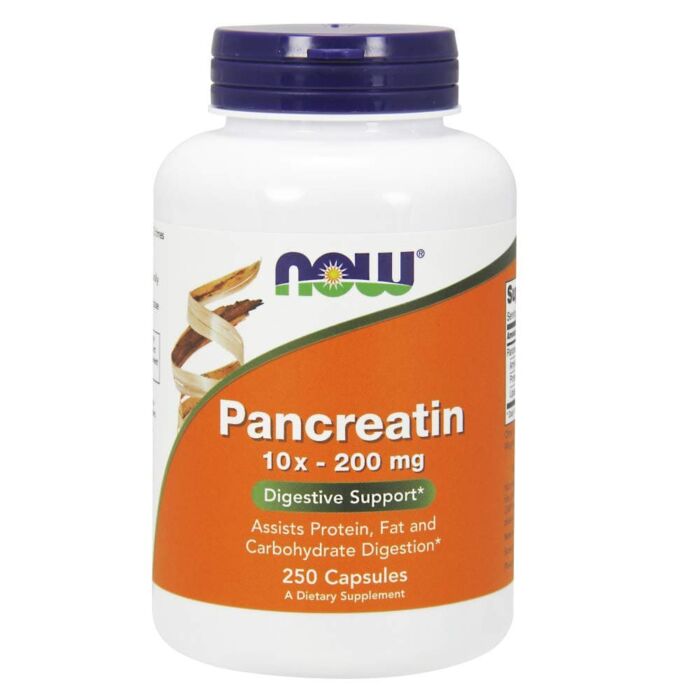 Добавка для здоровья желудка NOW Pancreatin 10X - 200 mg 250 Capsules