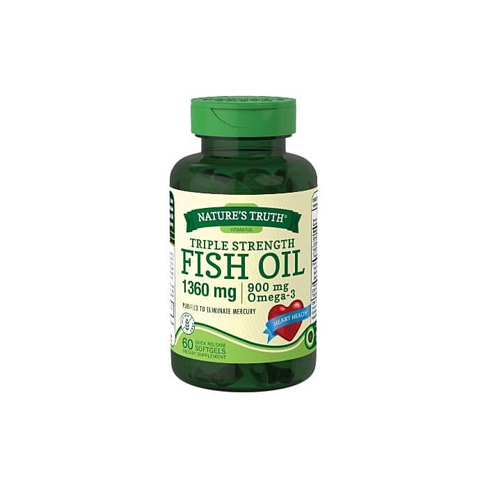 Омега жири Nature's Truth® Triple Strength Fish Oil 1360 mg Omega-3 900 mg 60 капсул