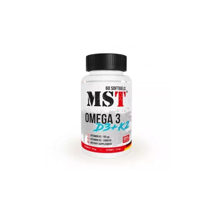 Омега жиры MST Omega 3 65% + D3 + K2 - 60 caps