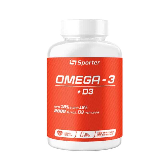 Омега жиры, Витамин D Sporter Omega 3 + D3 - 120 caps