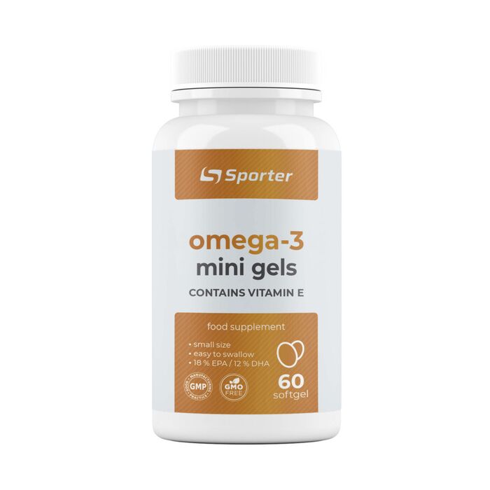 Омега жиры Sporter Omega 3 mini gels + vitamin E - 60 caps