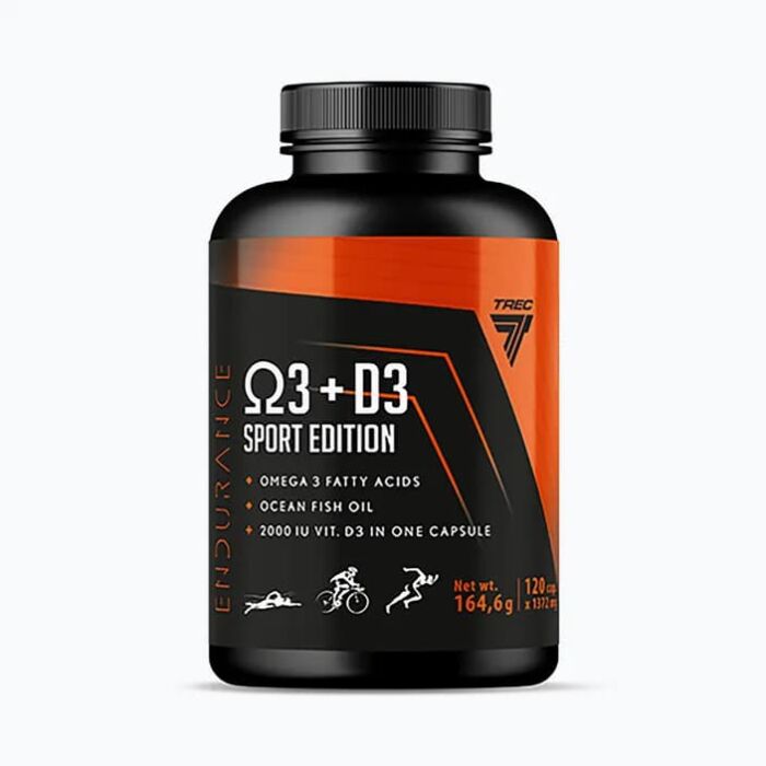 Омега жири Trec Nutrition Omega 3 + D3 Sport Edition, 120 capsules