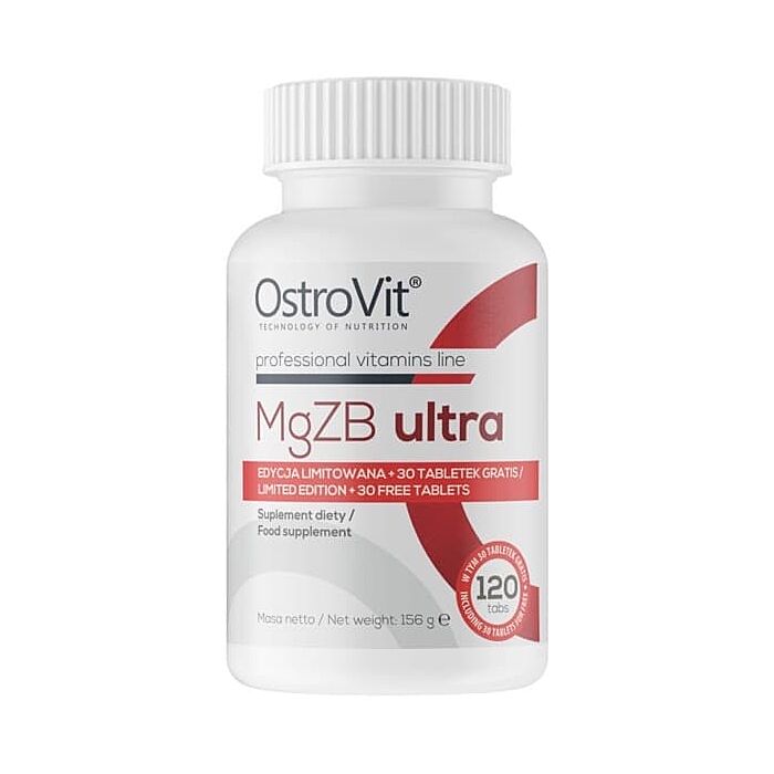 Цинк, магнію аспартат плюс вітамін В6, Вітамин B OstroVit MgZB Ultra 120 таб