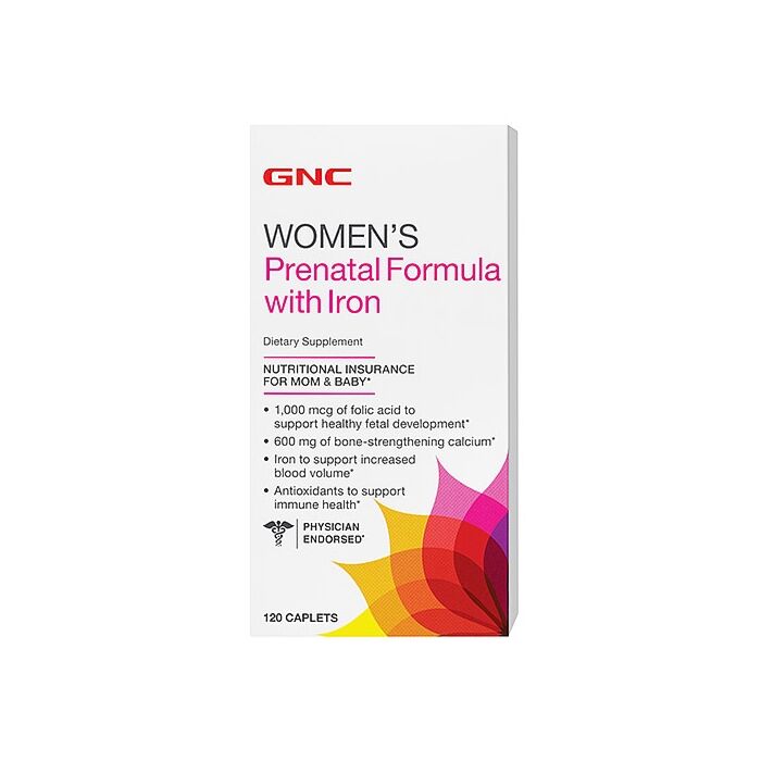 Для жіночого здоров'я  GNC Prenatal Formula with Iron 120 caps