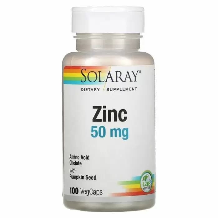 Цинк Solaray Zinc, Solaray, 50 мг - 100 капсул