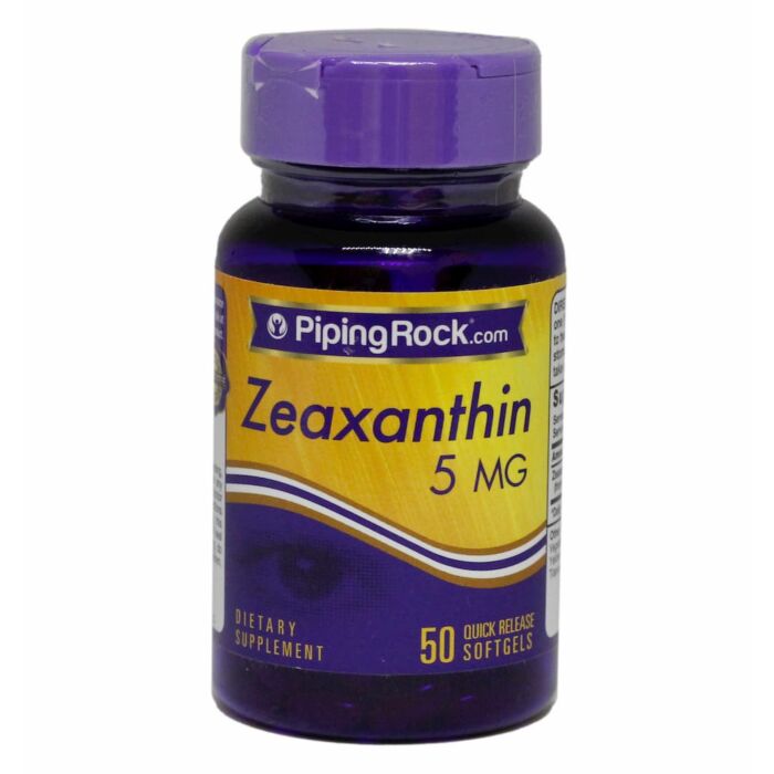 Для зрения Piping Rock Zeaxanthin 5 мг, 50 мягких капсул быстрого высвобождения