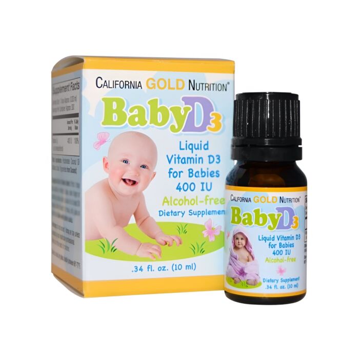 Витамин D California Gold Nutrition Baby Vitamin D3 Drops 10 mcg (400 IU) 10 ml