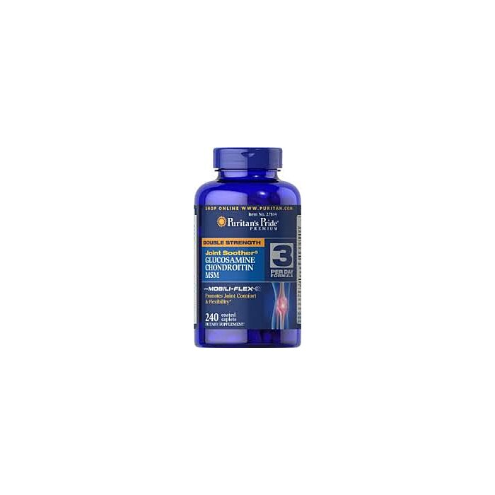 Puritans Pride Double Strength Glucosamine, Chondroitin & MSM Joint Soother® 30 каплет