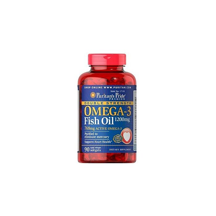 Омега жиры Puritans Pride Double Strength Omega-3 Fish Oil 1200 mg/600 mg 90 кап