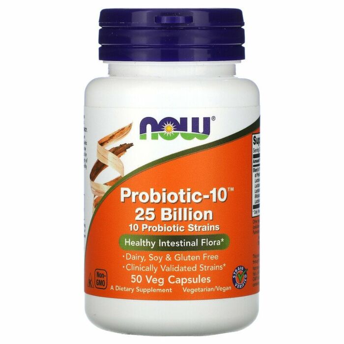 Добавка для здоровья желудка NOW Probiotic -10 25 billion 30 veg capsules