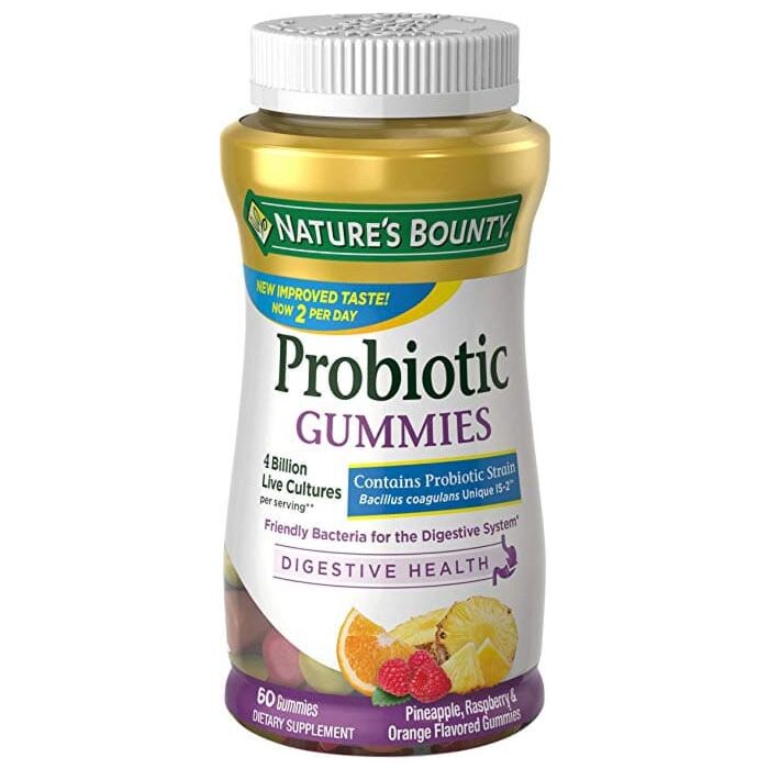 Для здоров'я шлунка Nature's Bounty Probiotic Gummies, Pineapple, Raspberry & Orange , 4 Billion Live Cultures, 60 Gummies