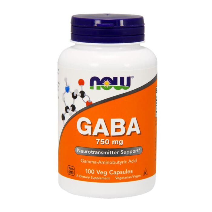 Аминокислота NOW GABA 750 mg Veg Capsules 100 капс