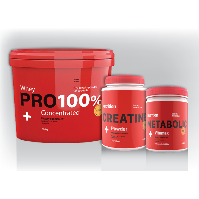 AB PRO Комплект:Metabolic Vitamax + Pro Whey Concentrated 800 грамм + Сreatine 200 капс