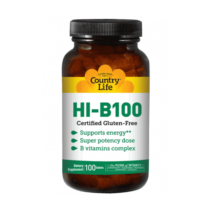 Вітамин B Country Life Super Potency HI-B-100 100 табл