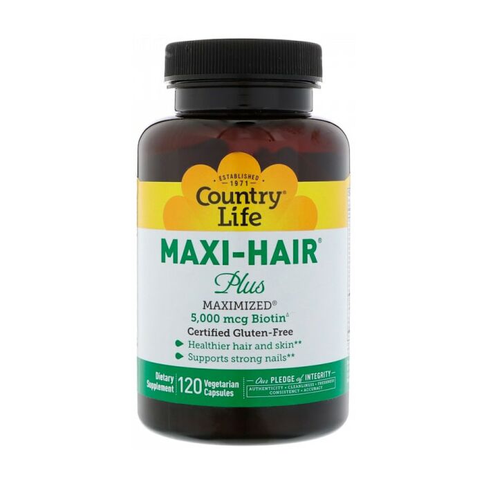 Для волосся та нігтів Country Life Maxi Hair Plus 120 капс