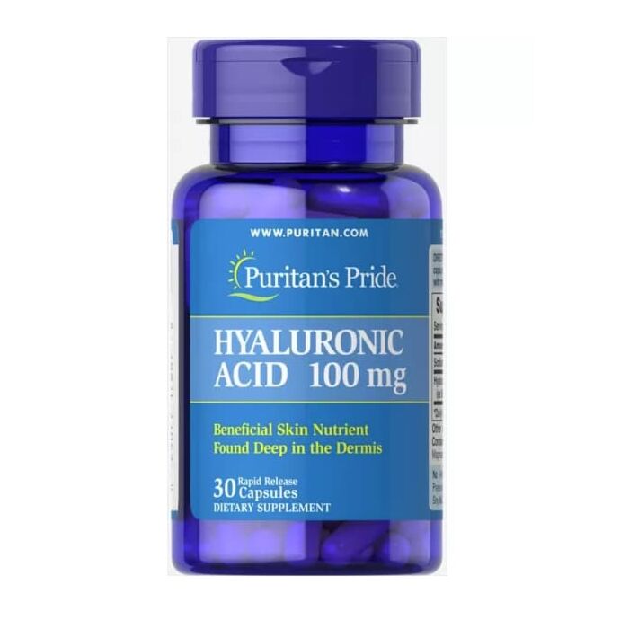 Для здоровья кожи Puritans Pride Hyaluronic Acid 100 mg 30 caps