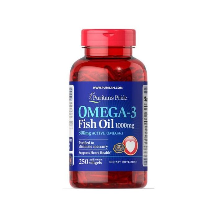Омега жиры Puritans Pride Omega-3 Fish Oil 1000 mg 250 кап