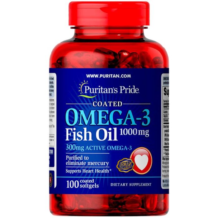 Омега жири Puritans Pride Omega-3 Fish Oil 1000 mg (300 mg Active Omega-3) 100 кап