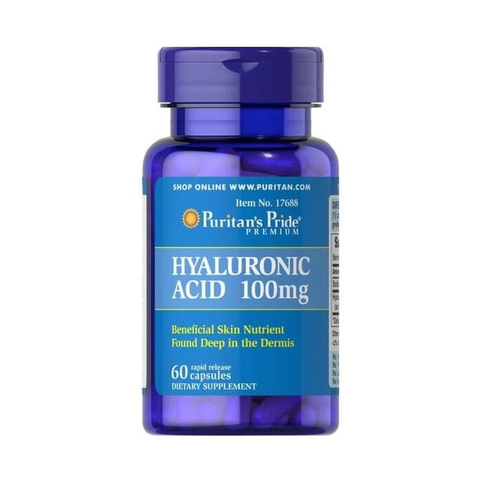 Для здоров'я шкіри Puritans Pride Hyaluronic Acid 100 mg 60 caps