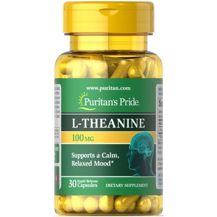 Для поддержки нервной системы Puritans Pride L-Theanine 100 mg 30 капс