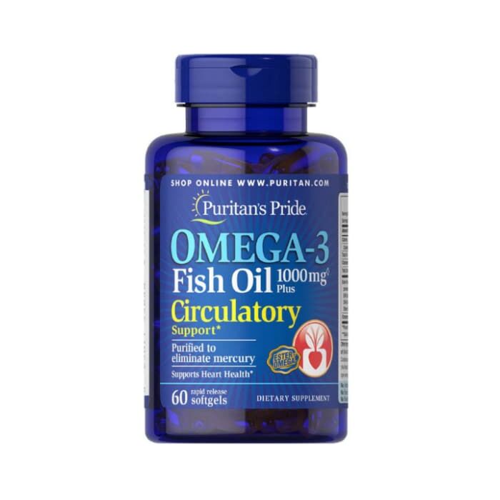 Puritans Pride Omega-3 Fish Oil Plus Circulatory Support 60 капс