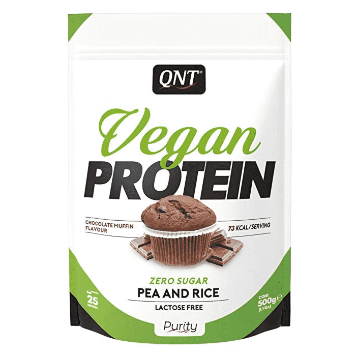 Гороховый протеин, Рисовый протеин, Растительный протеин QNT Vegan Protein 500 грамм