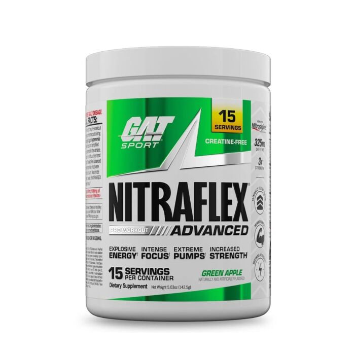 Предтренировочный комплекс Gat Nitraflex Advanced, 15 servings, Green Apple