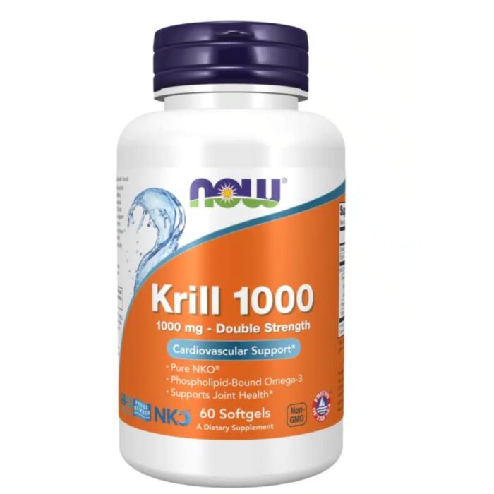 Омега жиры NOW Krill 1000, 60 softgels
