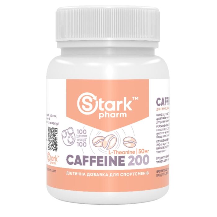 Кофеин Stark Pharm Stark Caffeine 200 mg, 100 tablets