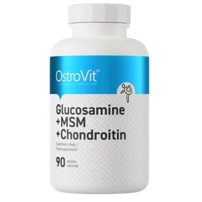 Комплекс для суставов и связок OstroVit Glucosamine + MSM + Chondroitin, 90 tablets