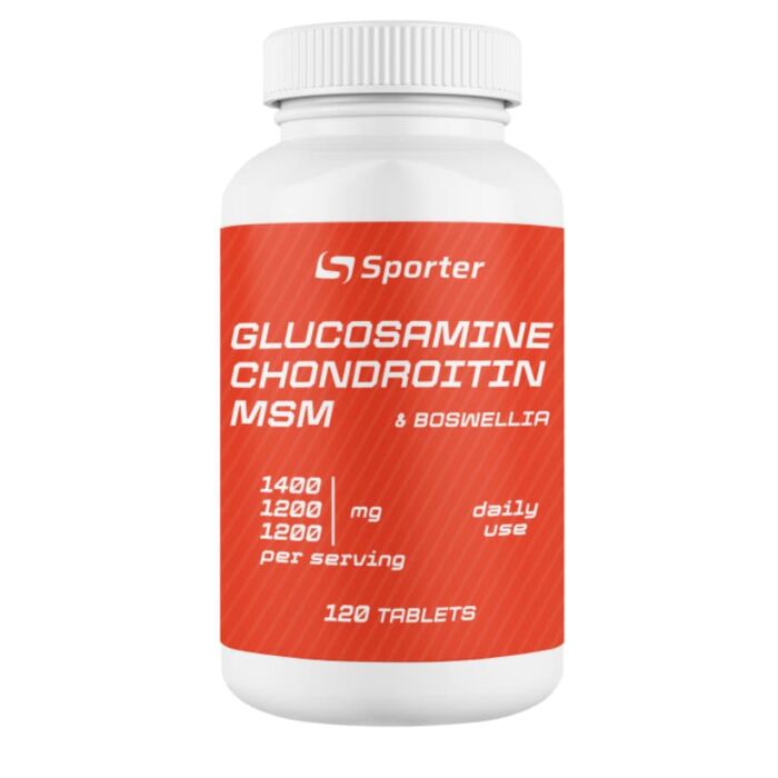 Комплекс для суставов и связок Sporter Glucosamine Chondritin MSM + Boswellia, 120 tablets
