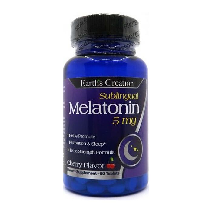 Мелатонін Earth's Creation Melatonin 5 mg (Sublingual) - 60 таб - Cherry