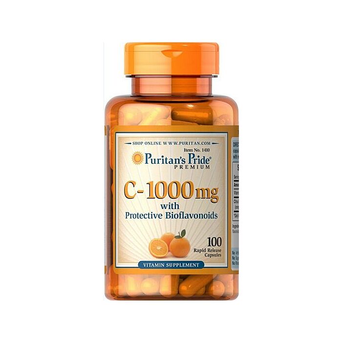 Вітамин С Puritans Pride Vitamin C-1000 mg with Bioflavonoids and Rose Hips 100 кап