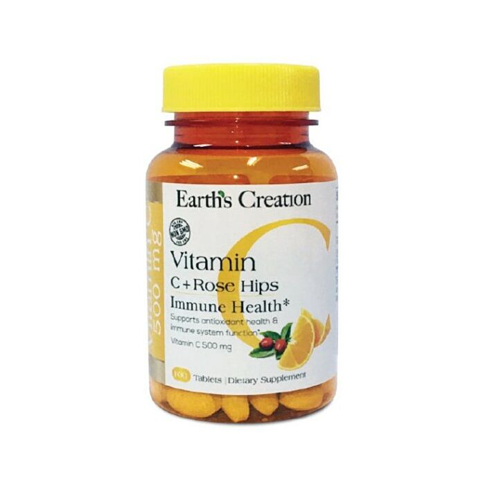 Витамин С Earth's Creation Vitamin C 500mg + Rose Hips 100 Tablets Immune Health - 100 таб