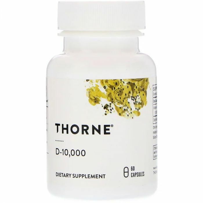 Витамин D Thorne Research Витамин D3, 10 000МЕ, D-10,000, 60 Капсул