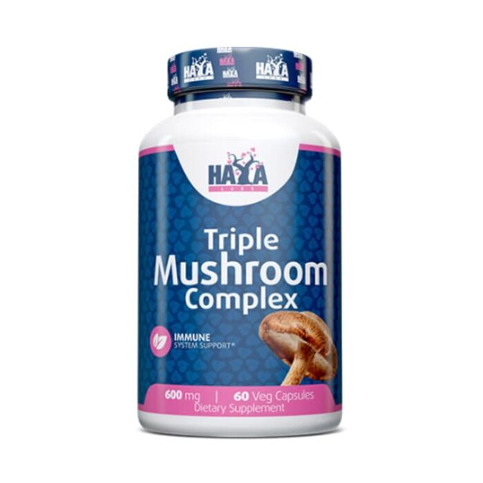 Спеціальна добавка Haya Labs Triple Mushroom Complex 600 mg - 60 Veg Capsules