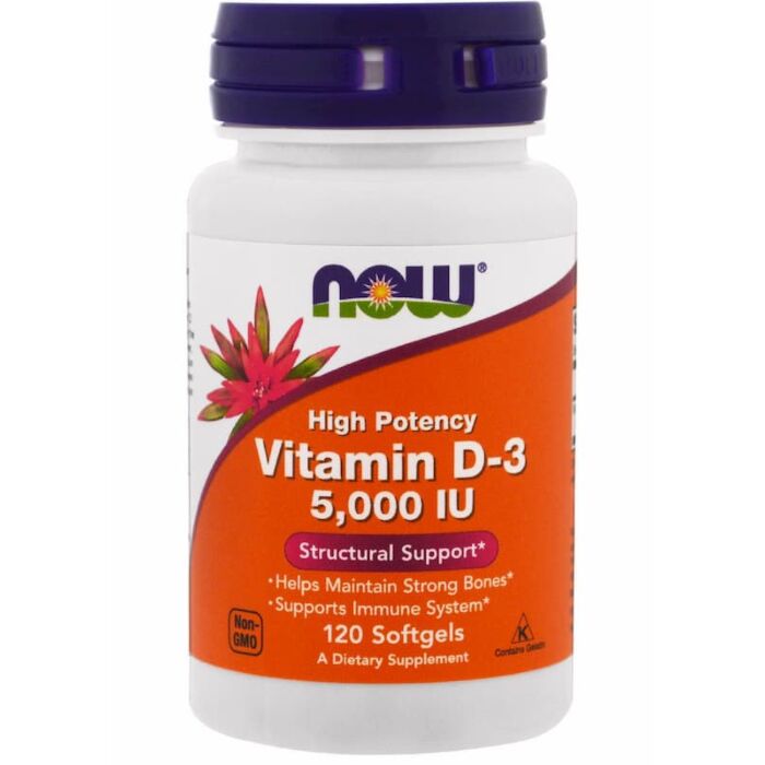 Вітамин D NOW Vitamin D-3 5000 IU 120 softgels