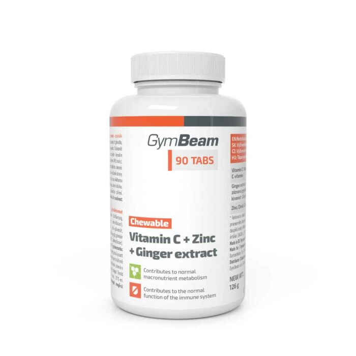 Вітамин С GymBeam Vitamin C + Zinc + Ginger extract 90 tabs