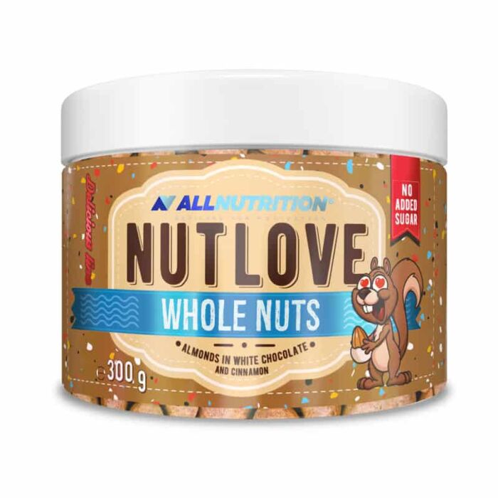 Снеки AllNutrition Nut Love - 300g (Whole Nuts Almonds in White Chocolate and Cinnamon)